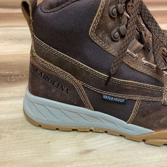 Carolina Waterproof Moc Toe Work Boots Brown Leather EH SR Mens 9.5D CA5593 - Picture 7 of 11